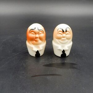 Humpty Dumpty Anthropomorphic Salt Pepper Ceramic Shakers Set Hand Painted Japan